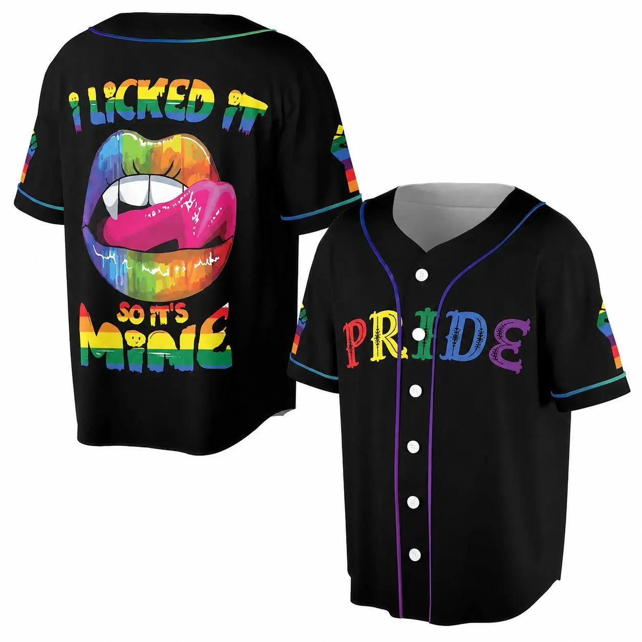 LGBT Pride I Licked it So It's Mine Pride Month 3D All Over Print Baseball Jersey, Pride Month Equality Gifts
