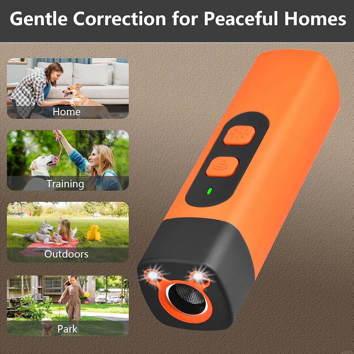 Dog BarkDeterrent Rechargeable Sonic Dog Repeller Safe 25KHz Frequency Transmitter Anti Bark Device for Dogs 32ft Range LED Indoor Outdoor Barking Silencer,dog whistle for dog,dogaccessories