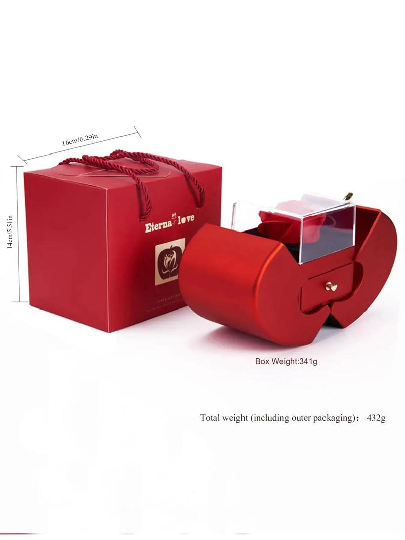 Women's Elegant Heart Shaped Pendant Necklace with Box, Fashionable Rhinestone Decorated Necklace for Party, Daily Clothing Decor for Girls & Women As Gift Valentine's Day, Gift for Her Men's Valentine's Gifts