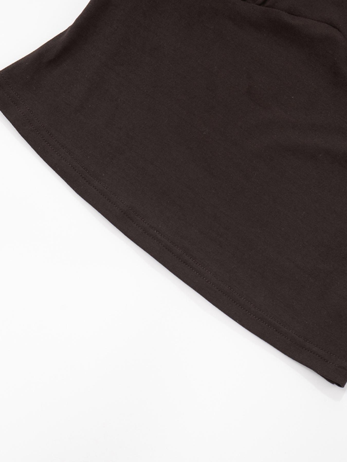 Women's Fashion Solid Color Ruched Short Sleeve Knit Cropped T-Shirt Summer, Casual Minimalist Basic Fitted Trendy Essential, Perfect for Any Occasion, Womenswear, Top