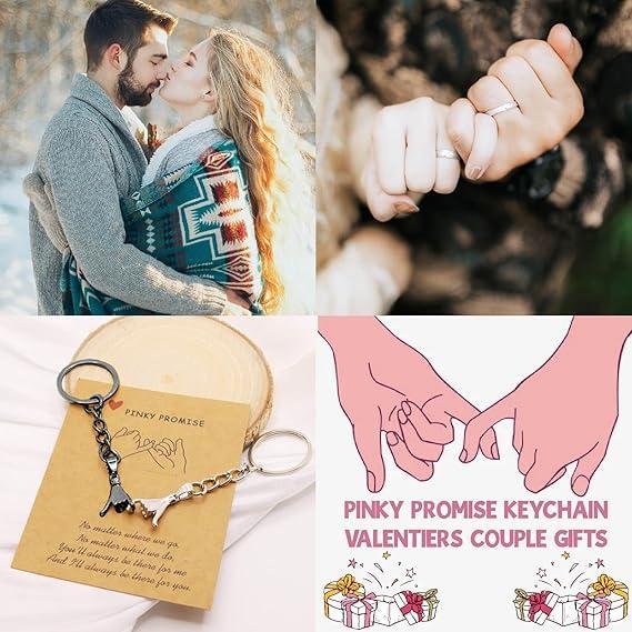 2PCS Pinky Promise Matching Keychains – Cute Symbolic Couple Gift Set for Couples and Best Friends, Trendy Daily Carry Charm, Durable Keepsake for Anniversary, Friendship, Everyday Use SpringStatements