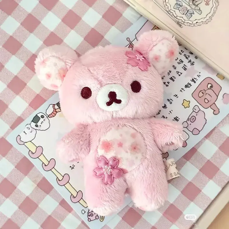 Rilakkuma Sakura Floral Bear Plush Toy Soft Stuffed Cuddly Sleeping Hug Pillow Home Decoration Birthday Gift For Adult Women
