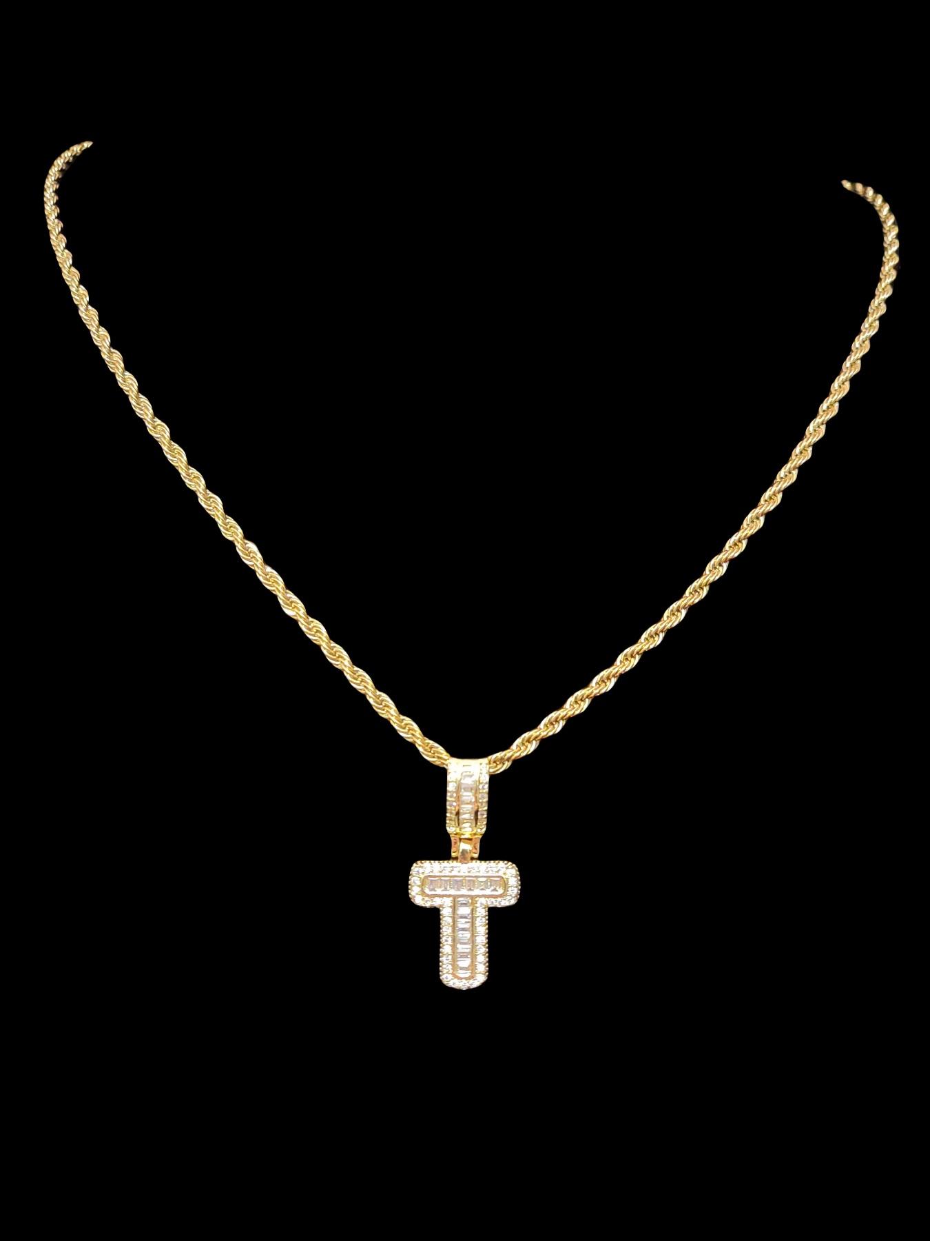 Artificial Zircon Letter Pendant & Chain Necklace, Fashion Jewelry for Party, Daily Clothing Decor, Trendy All-match & Exquisite Jewelry for Birthday Gift, Initial Necklace Jewelry