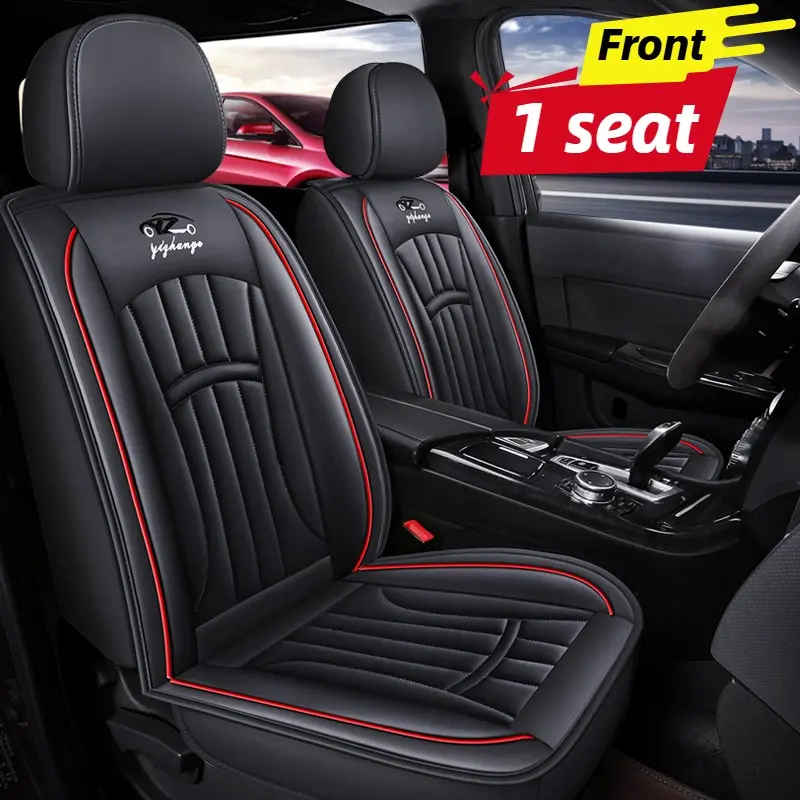 Premium PU Leather Car Seat Covers, Full Coverage Durable Universal Fit, Front Single Seat, Main/co-Driving Position, Most Cars