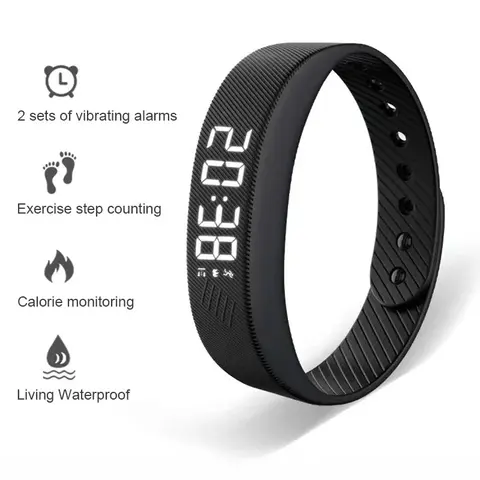 LED Digital Smart Watch, Sports Band, Wearable, Fashion Accessory, Fitness Tracker, Multifunctional, Vibration Alarm, Step Counter, IP68 Waterproof, Unisex, Holiday & Student Gift