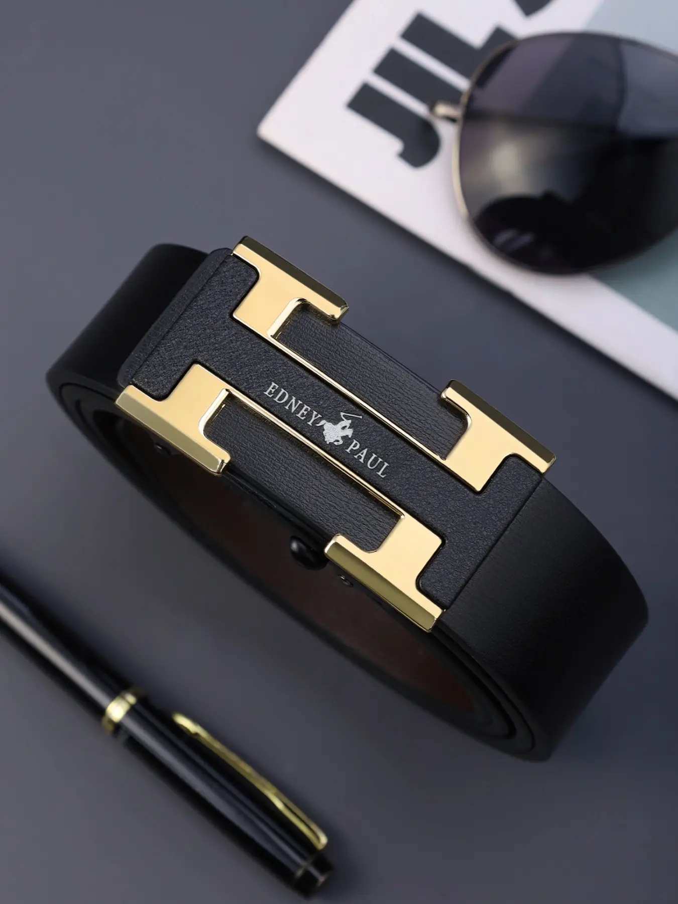 Men's Leather Belt with Automatic Buckle, Fashion Business Trendy Belt, Perfect for Husband and Father, Casual Wedding Gift