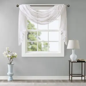 Park White Sheer Curtains For, Transitional Sheer For Living Room, Irina Embroidered Sheers , 50"W X 144"L, 1-Panel Pack