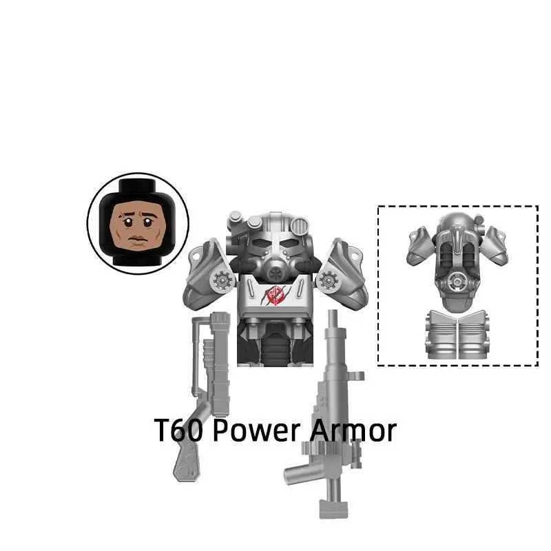 T60 Power Armor Model Building Block Set Gift Children's Toy MY701-705 Suitable for Film and Television Enthusiasts to Collect