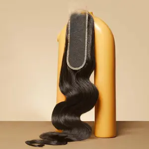 Triippy Raw Hair 2x6 HD Lace Closure Body Wave More Less Shedding than Regular Virgin Hair, 0.10mm Ultra-Thin 2x6 Swiss Real HD Lace with 100% Raw Cambodian Human Hair 14 Inches