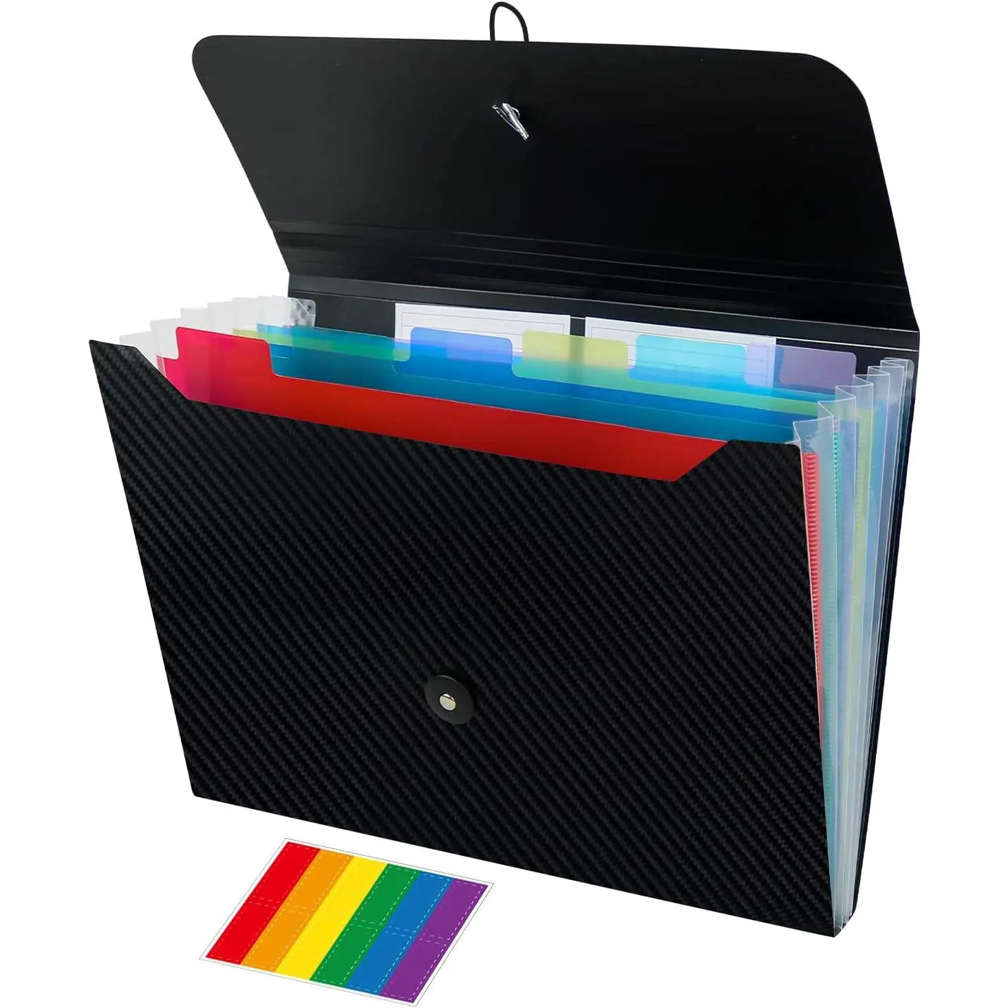 Expandable File Folders, Expanding Receipt Organizer, Accordion Folder File Folders, Important Document Organizer​, Accordion Folder for Office/School/ (Black Cover)