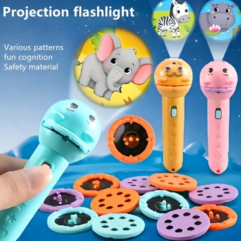 Kids Projector Flashlight with 40 Patterns, Fun Bedtime Toy, Dinosaur, Space, Ocean, Car Themes, Educational Gift for Halloween, Christmas, Birthday