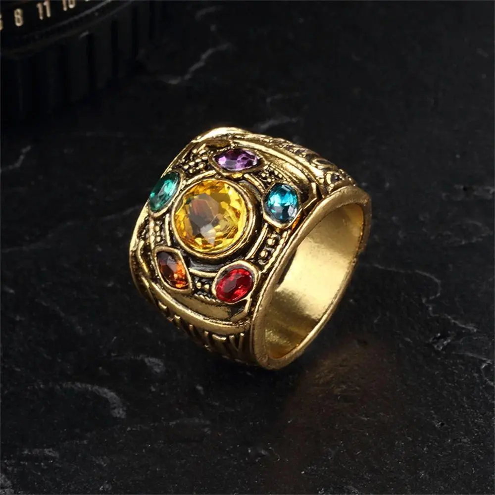 2pcs Cool Fashion Men's Power Rings Infinity Wars Cosplay Anime Alloy Ring Jewelery Punk Gothic Hip Hop Ring Male