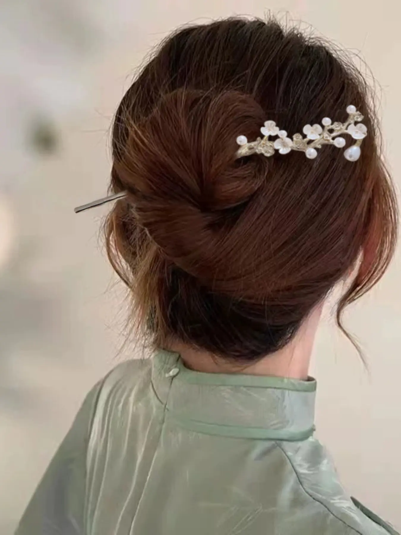 Elegant Sakura Design Hair Pin, Minimalist Japanese Hair Pin for Women, for Bridal, Tea Party & Special Occasions, Hairpins