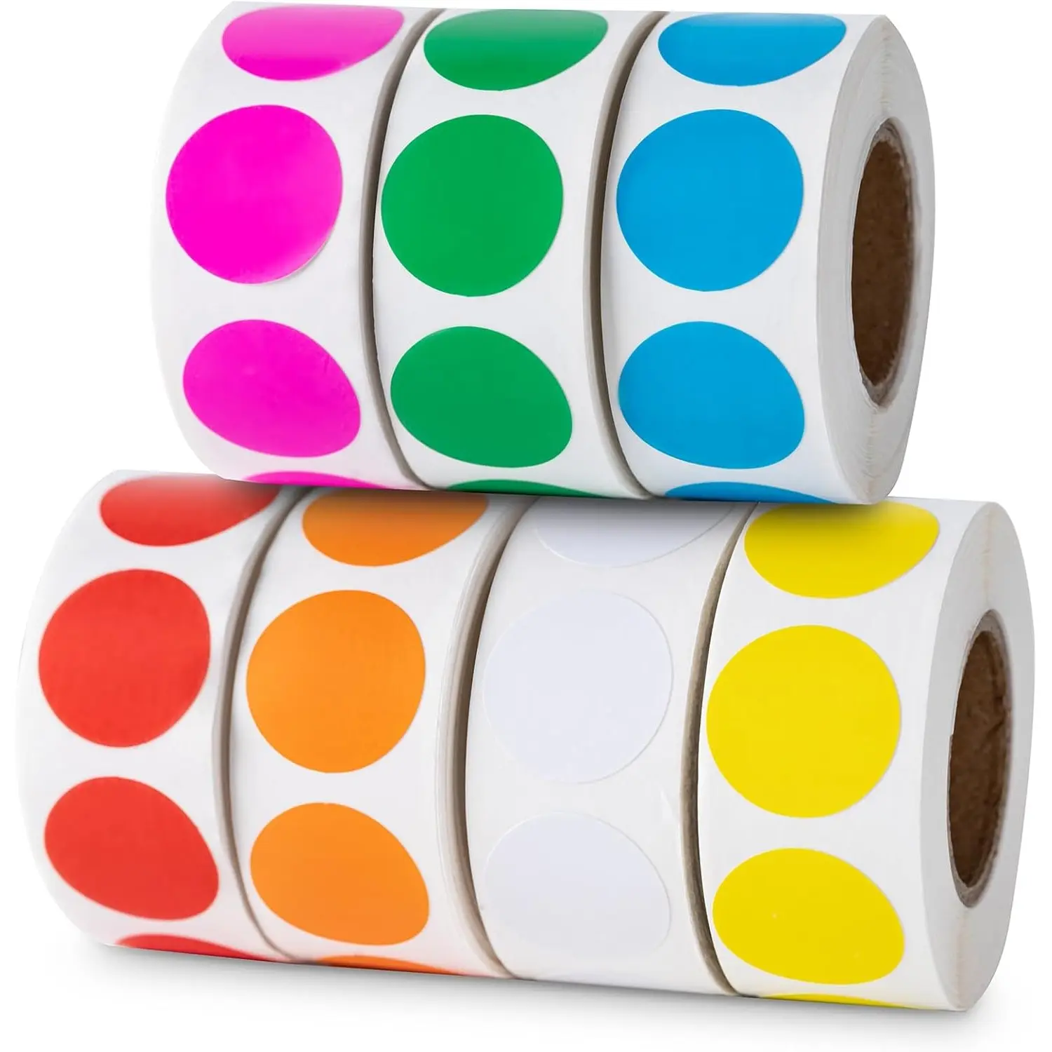 7 Rolls Round Label Stickers, 500pcs/roll, 2.5cm/1 inch Irregular Circle Labels for Mail Envelopes, Packaging, Gift Wrapping, Games, Stickers Included