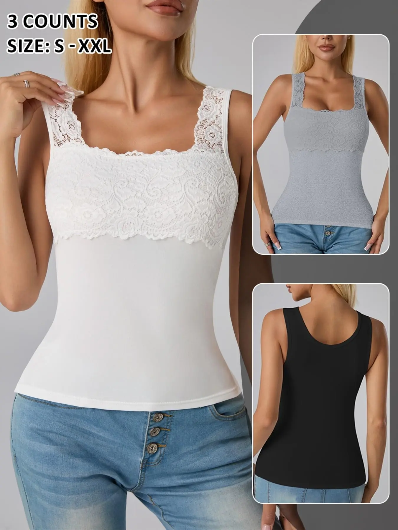 1/3 Counts Set Lace Vest, Wearable Outerwear, Perfect for Daily, Sleeveless Inner Layer, Stylish and Versatile Clothing