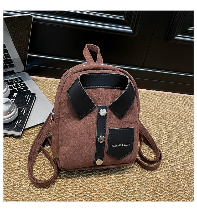 Korean-style niche design personalized shirt backpack, compact and lightweight women's backpack, casual and fashionable women's bag