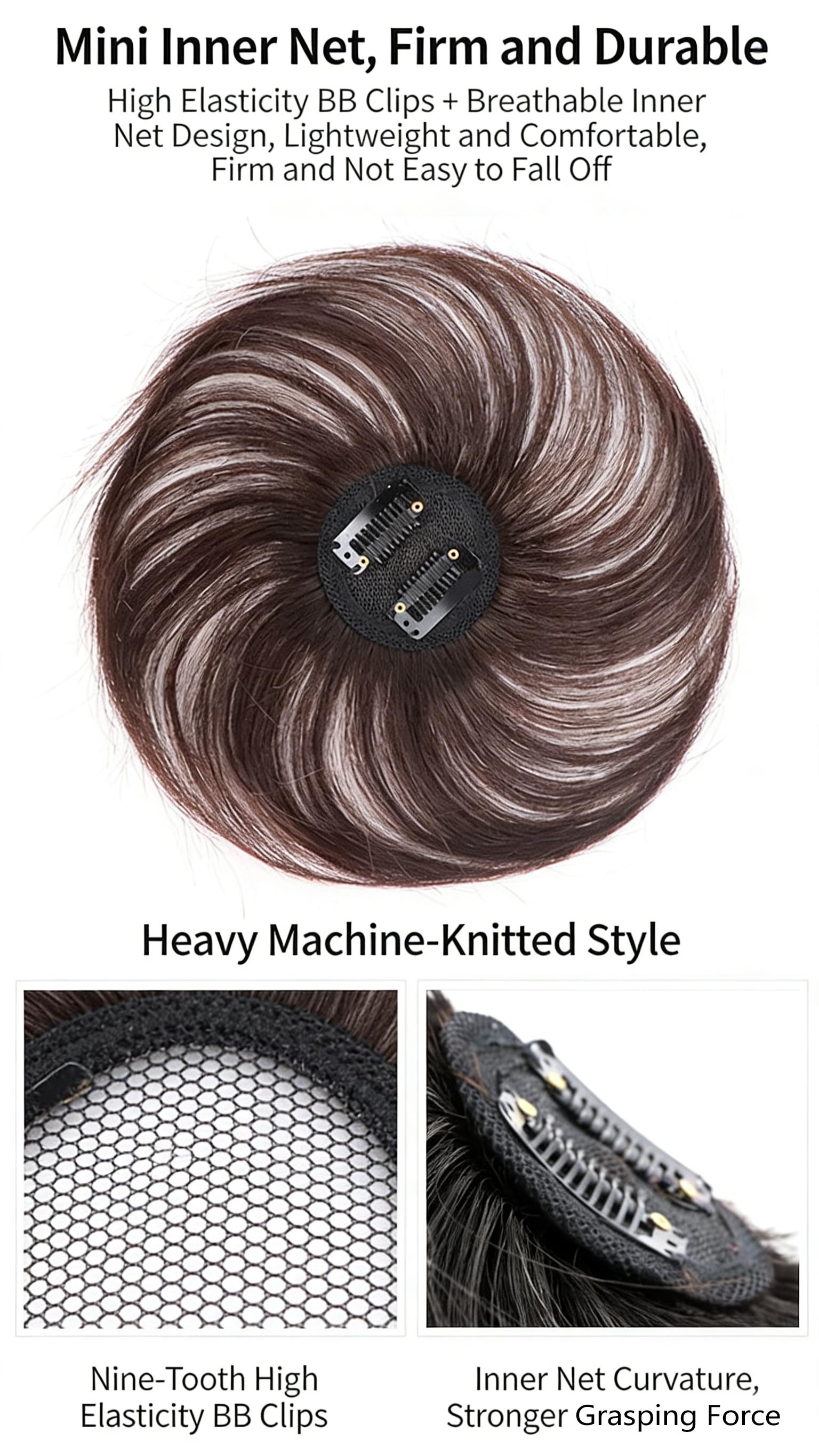 Real Hair Mini Top Core Hair Patch Real Human Hair Women Top Hairpiece Cover Gray Hair Wig Hair Patch light beige tone