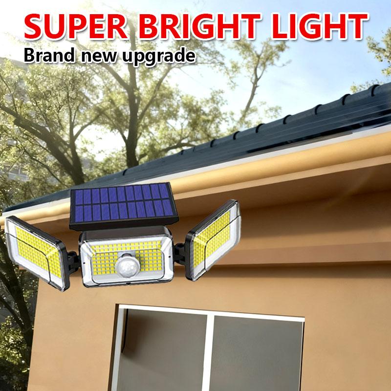1/2-Pack High Brightness Solar Motion Sensor Lights Durable Waterproof IP65 Design for Outdoor Security & Landscape Lighting Enhancement with Remote Control and Adjustable Heads