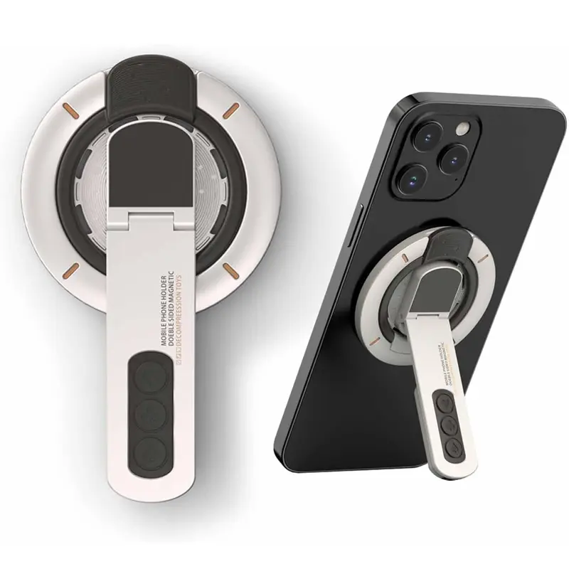 360° Rotatable Magnetic Finger Ring Holder, Double-Sided Magnetic Phone Grip Stand for MagSafe iPhone Series (17,16,15,14,13,12 Pro Max), Ios