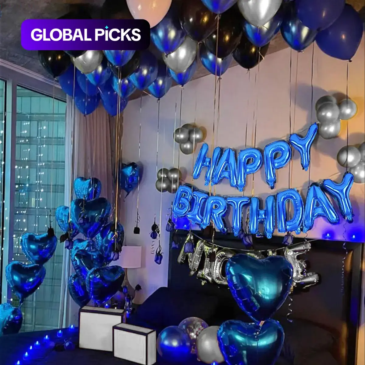 Happy Birthday Letter Balloon Set, 53-Piece Metallic Latex Balloon Decoration Kit for Birthday Party, Party Balloons Decorations, Balloon Party Supplies and Decorations #GLOBAL PICKS
