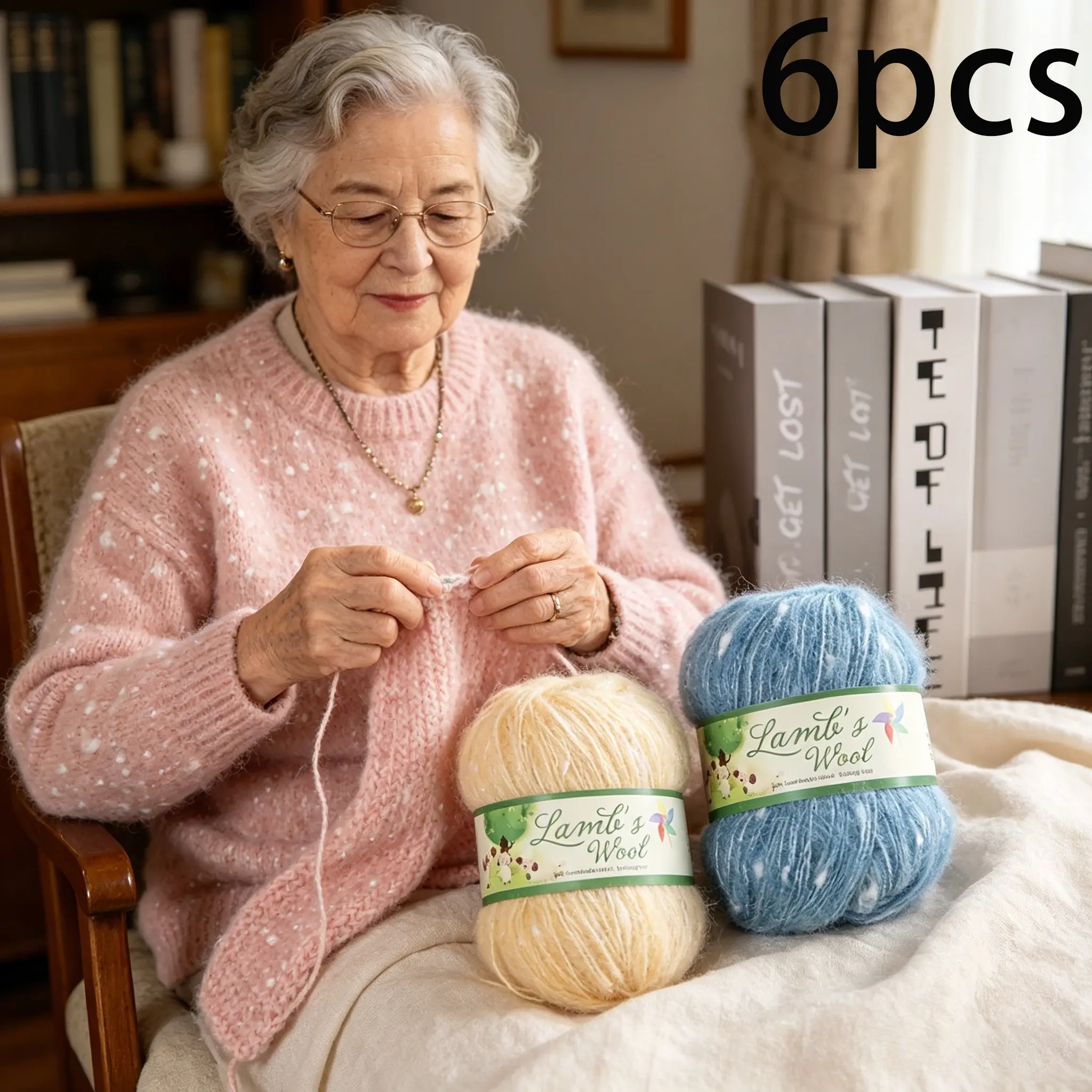 6pcs/300g Fashion Snowflake Mohair Yarn, 50g Per Roll, Multiple Colors, Ideal for Handmade Knitting & Crochet, Perfect for Sweaters, Scarves, Hats, Blankets