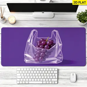 Extra Large purple grape in plastic bag Mouse Pad,Non Slip Rubber Pad,Desktop Decoration Drotection Pad,Washable,Lock Edge Multi Size,Premium Multipurpose Mousepad For Kitchen,Dining Table,Gift for Family and Friends