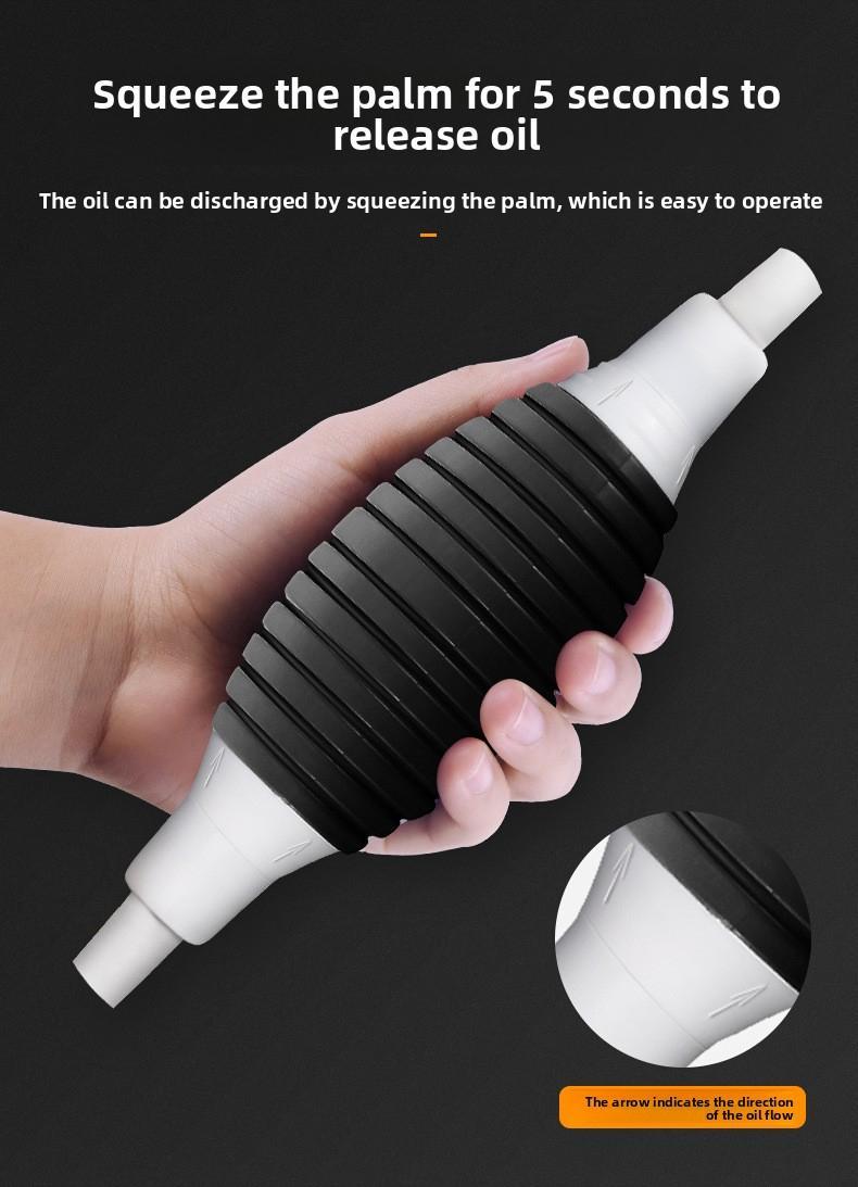 2-in-1 Manual Oil Pump, Dual-Flow Hand Siphon with Upgraded On/Off Shut-Off Valve for Fast, Controlled Fuel or Water Transfer, Portable Pump for Cars, Boats, Lawn Equipment, RVs and Emergency Use