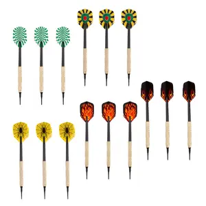 15-Pack 14g Iron Plated Copper Soft Dart Set, Electronic Plastic Darts with 15 Tips, Safe and Durable Flying Discs for Games
