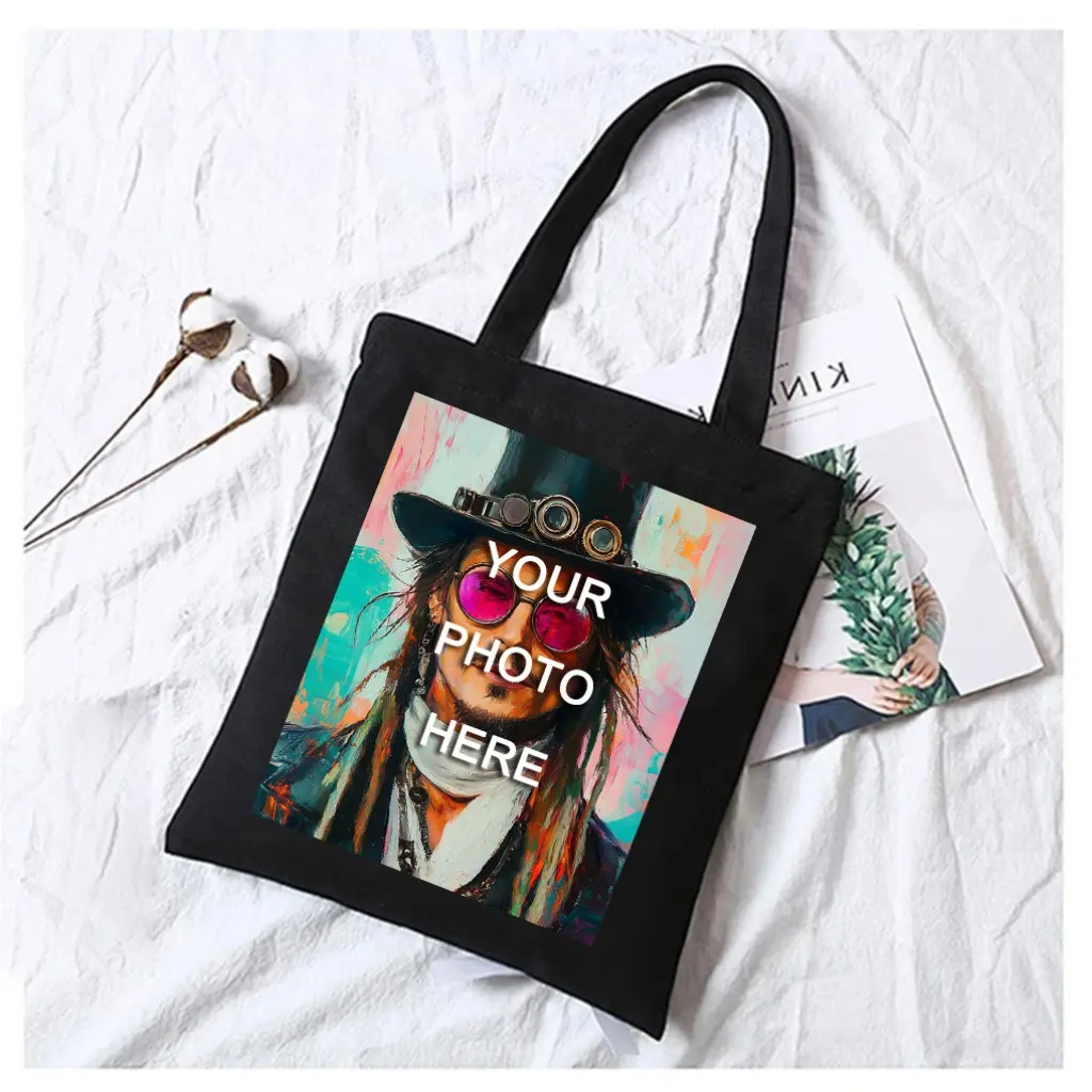 2pcs Personalized Photo/Text/Logo Tote Bag - Upload Your Own Design| High-Definition Printing for Photos, Text, Logos| Perfect for Promotions, Corporate Gifts, Weddings, Birthdays, Holidays| Tote Bag Suitable for Family Photos, Couple Photos