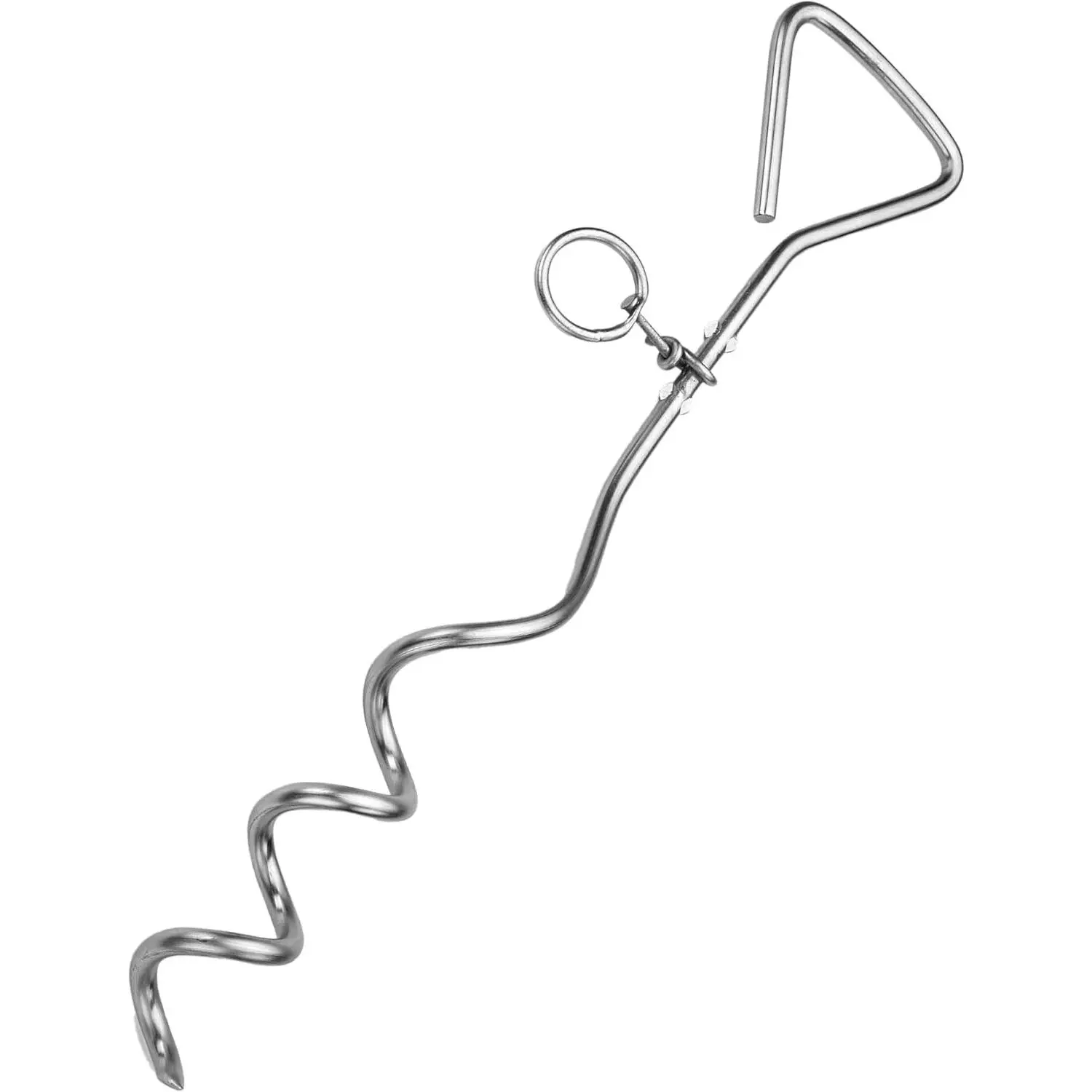 Dog Tie-Out Stake - Heavy Duty 16" Dog Stakes for Outside, Yard and Camping, Corkscrew Arrowhead Design with Tangle-Free 360 Swivel Hook - Water Resistant Pet Restraint Tool up to 80 lb Dogs