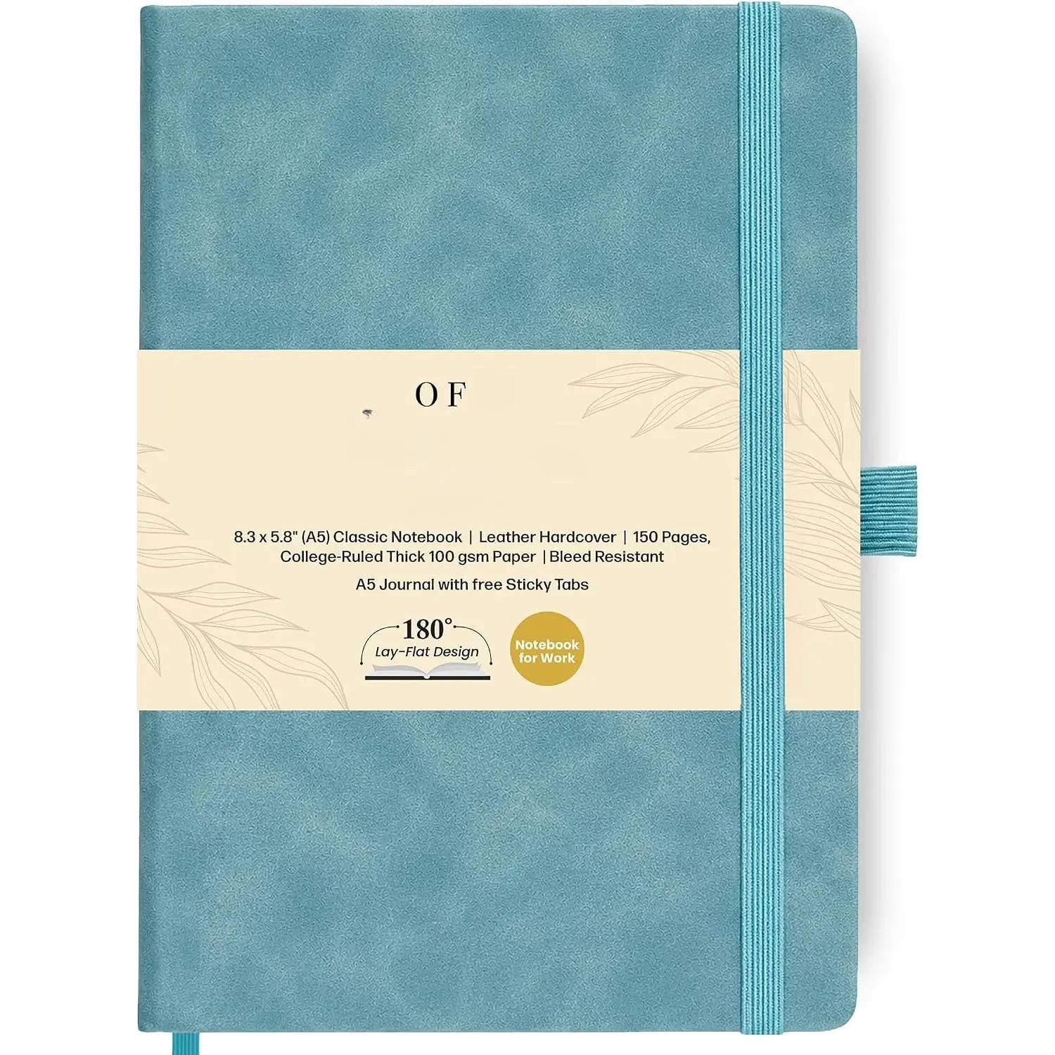 5 Lether Notebook Journl Light Blue Lined Thick 300 Pges 5.8x8.3" | Lether journl for men & women, journl notebook, journls for writing.  mens notebook for work nd trvel.
