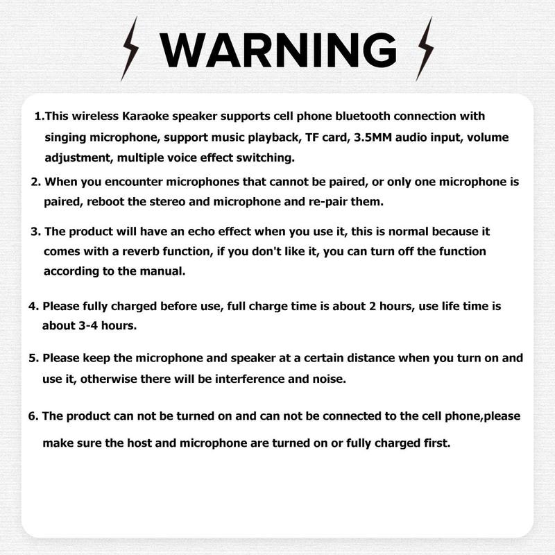 Portable Wireless Karaoke Machine with Wireless Microphone, 1 Set HiFi Stereo Sound KTV Speaker System, Wireless Speaker with RGB Colorful LED Lights