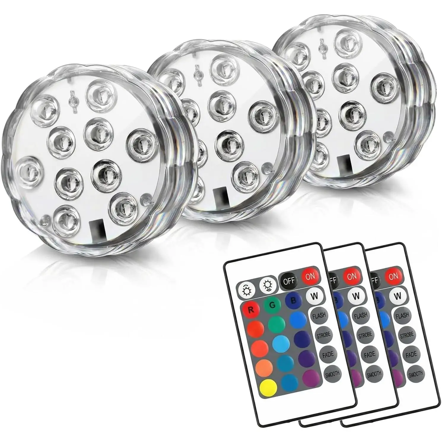 Submersible LED Lights with Remote, 16 Colors 4 Modes    LED Pool Lights for Inground Pool Above Ground Pool Bathtub Decoration (3 Packs)