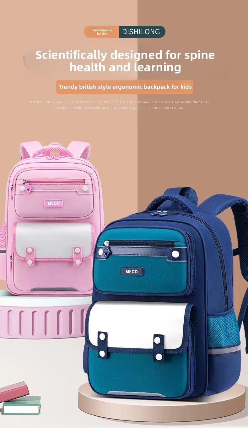 2026 New Model Elementary School Backpack for Grades One to Six, Lightweight, Pressure-Reducing, Durable, Multi-Layered, Breathable Children's Backpack