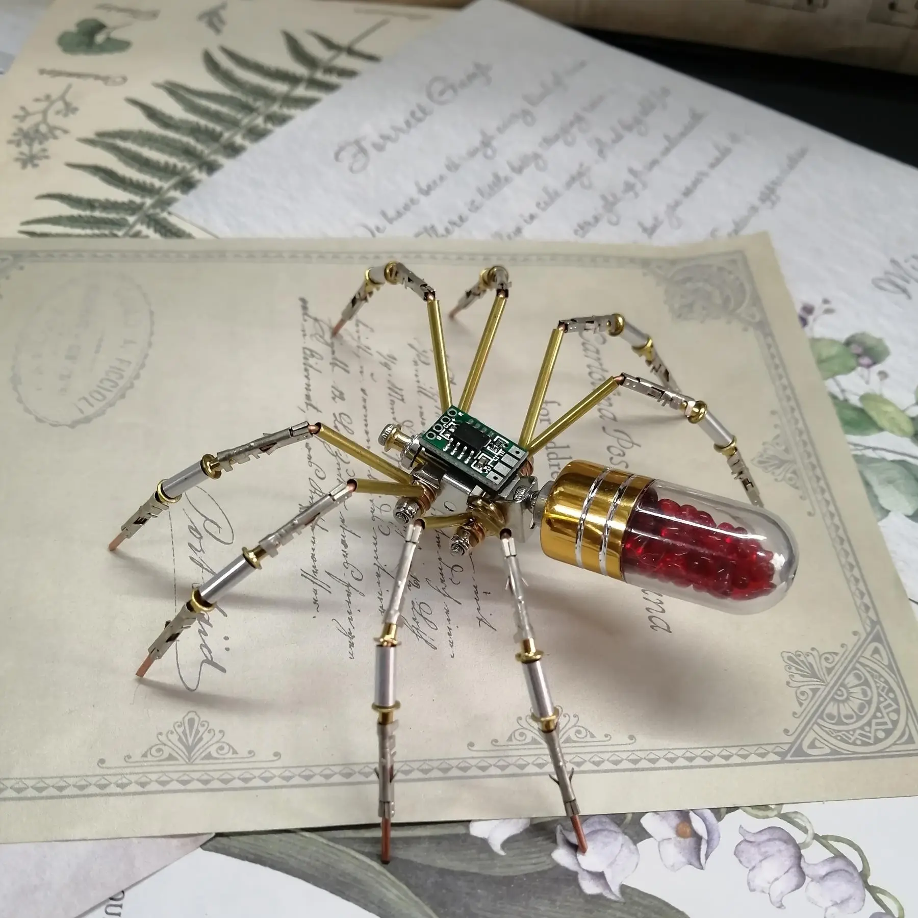 3D Metal Mechanical Punk Model Kit, Small Spider 7 Wholesale, Adult Stress Relief Toy, High Difficulty Assembly, DIY Craft, Desktop Decor