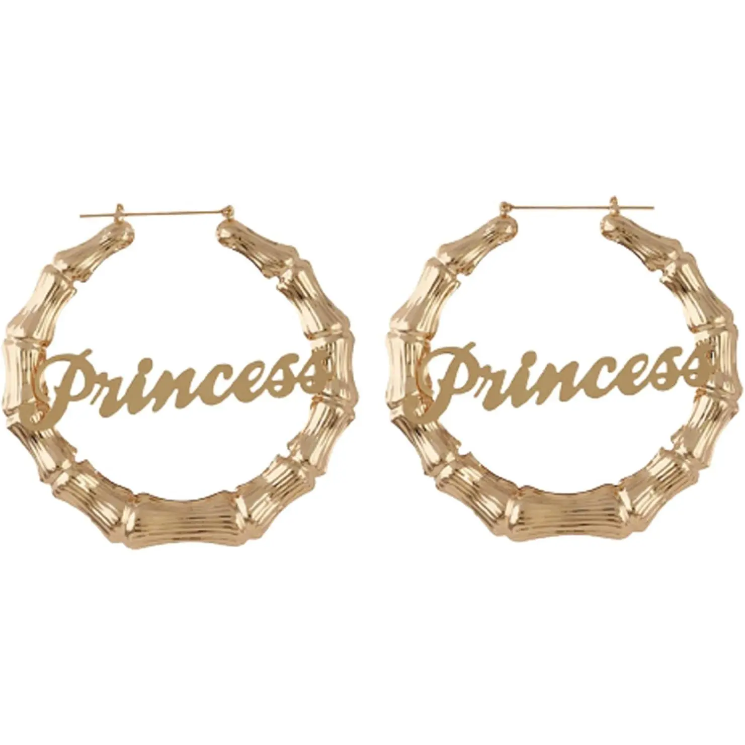 Fashion Retro   Hoop Earrings -Hop Golden Big Hollow Round Circle Letter Earrings Exaggerated Personality Geometric Punk Party  for Women