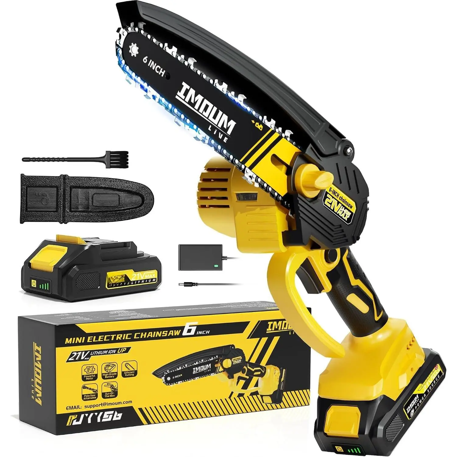 6-Inch Mini  Cordless, 21V 2.0Ah   Electric Pruning , -Hand Chain  for Tree Trimming, Lightweight, Small and Easy Control for Seniors, Women, Beginners & Yard Work