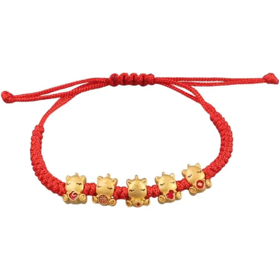 Year of the Horse Bracelet Chinese Zodiac Horse Red String Bracelet Feng Shui Lucky  Wristlets for  Luck Protection  Year Gifts