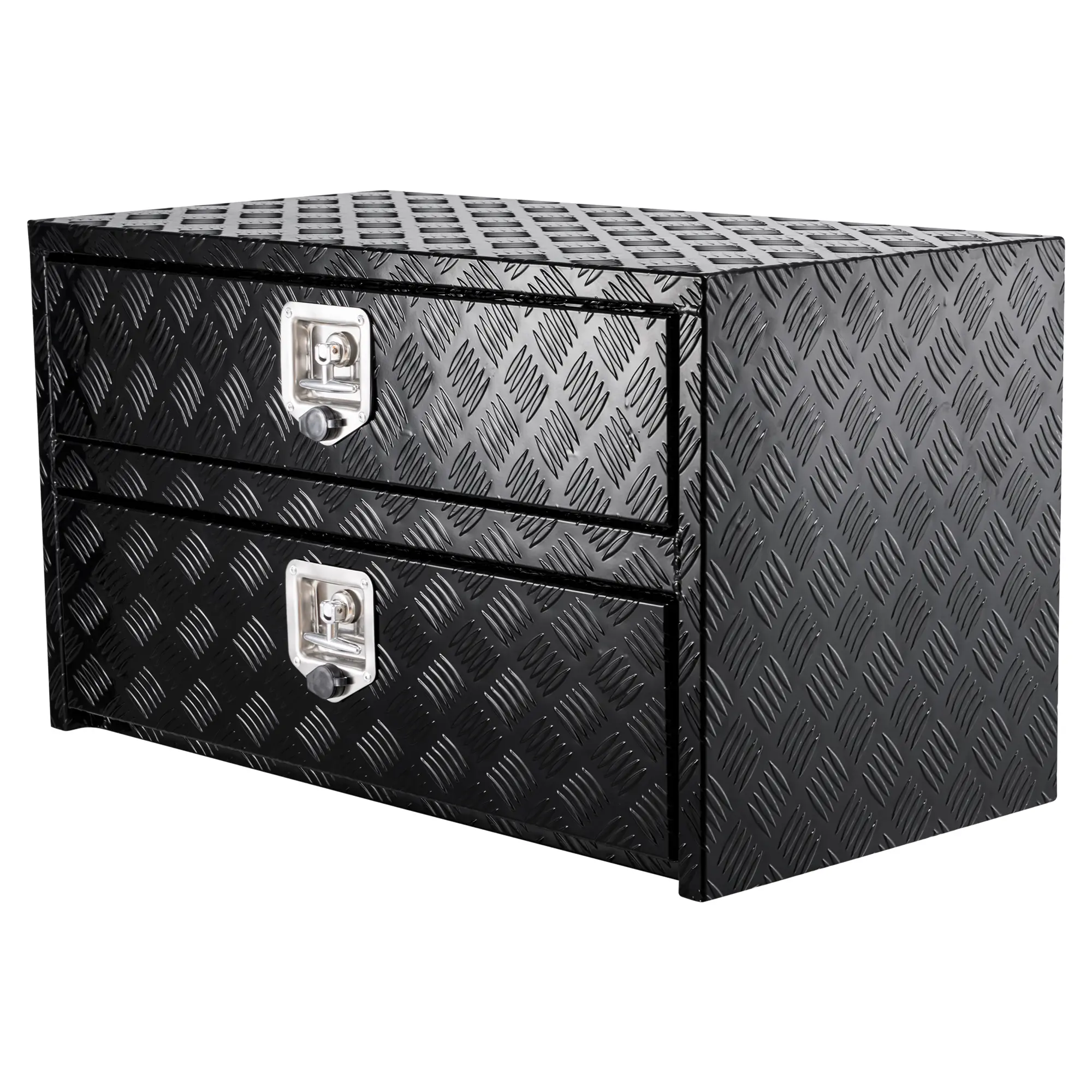 24" Truck Bed Tool Box – Aluminum Diamond Plate, Underbody – 24×18×20" – Slide-Out Drawer, Lockable – for Pickup/Trailer/RV – Weatherproof