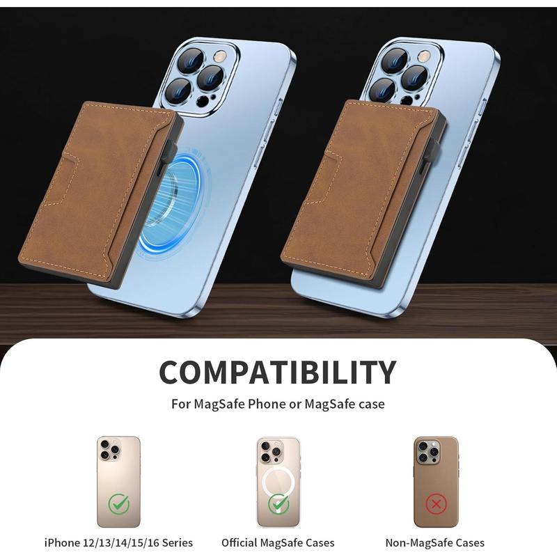 Airtag Wallet for Men, 2 in 1 Detachable MagSafe Minimalist Wallet,  Pop Up Card Holder, RFID Blocking  Bifold Wallets for 10 Cards &  with ID Window, Mens , Brown