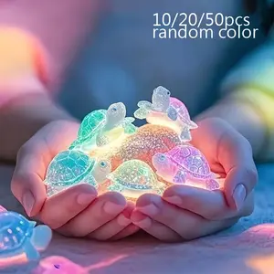10/20/50pcs Cute Glow-In-The-Dark Mini Resin Turtle Ornaments, Fluorescent Sea Turtle Micro Landscape DIY Aquarium Decorations