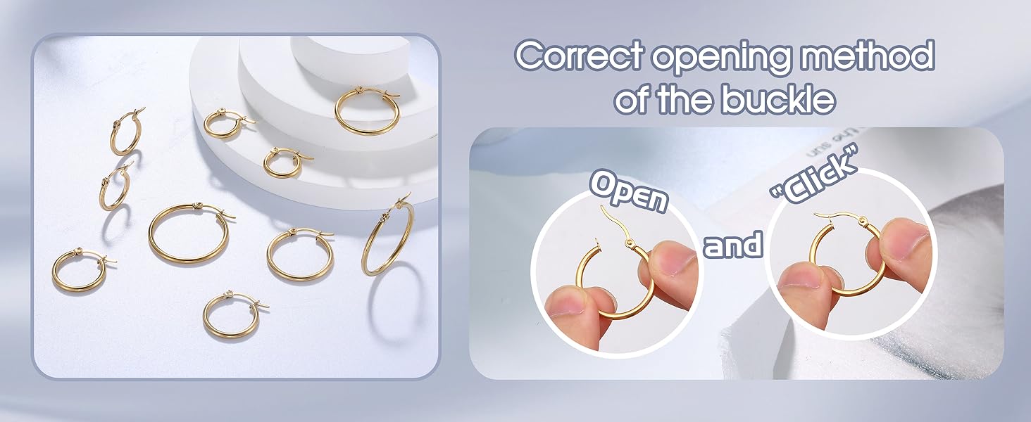 BESTEEL 5-10 Pairs Silver Gold Hoop Earrings Set for Women Men Hypoallergenic Surgiacl Stainless Steel Small Huggie Earring Stacks Pack Jewelry for Multiple Piercing Waterproof