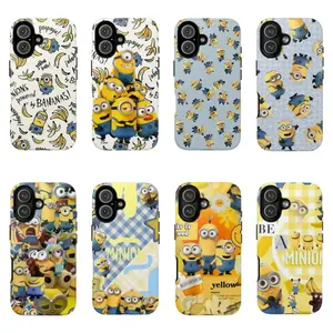 Cute Minions Stacked Yellow Cartoon phone Cases For iPhone 17/16/15/14/13/12 Promax Pro Plus & Samsung Galaxy S26-S22 Ultra Plus,The perfect gift for holidays, birthdays and parties.