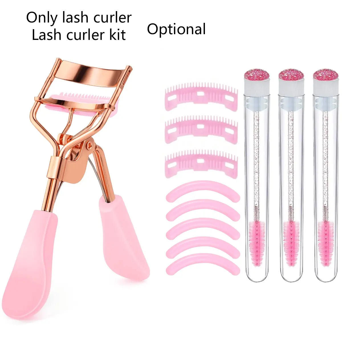 1/12 pcs Eyelash Curler kit, 1 Eyelash Curler With 3 Replacement Brushes, 3 Eyelash Combs, 5 Replacement Pads For Women To Achieve Dramatic Curling Lashes Eyelash Curler Set