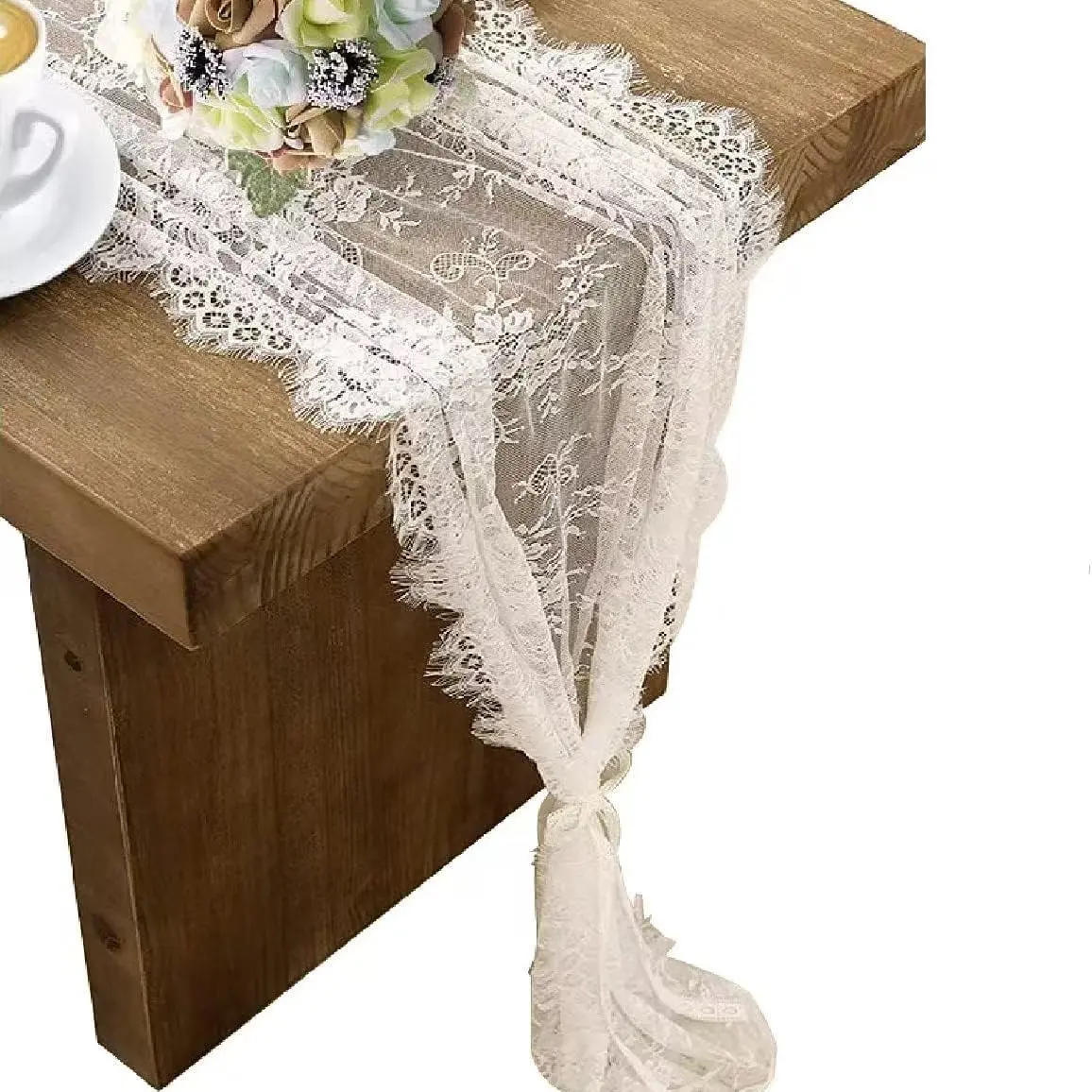 Embroidered Floral Lace Table Runner, Luxury Wedding Table Decor, Table Setting, Elegant Centerpiece for Special Occasions, High-Quality Design