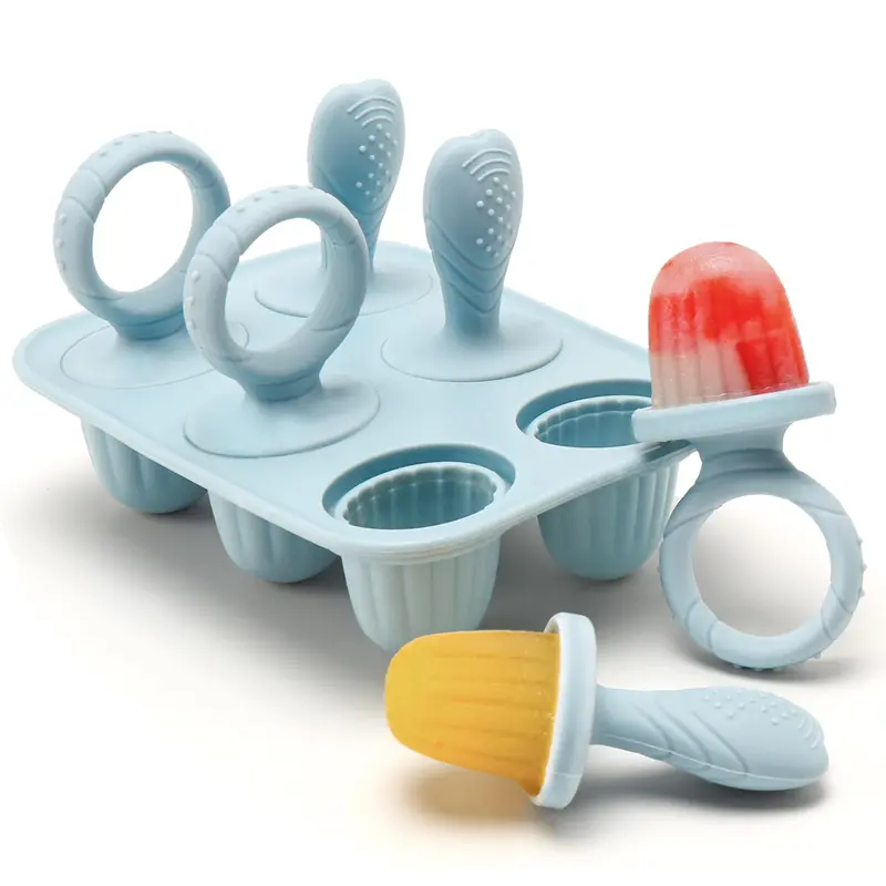 Mini BPA-Free Silicone Ice Pop Molds - 6 Pieces, 17ML Capacity, Reusable Straw, Dishwasher Safe, Freezer Friendly, -40°c to 230°c, Silicone Popsicle Molds