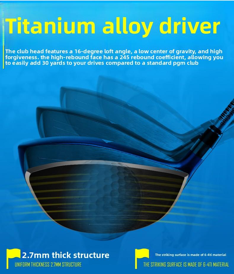 Junior Golf Driver - Titanium Alloy Head, Carbon Shaft (Suitable for Girls and Children/Beginners)