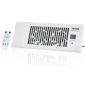 VEVOR Register Booster Fan, Quiet Vent Booster Fan Fits 4" x 12" Register Holes, with Remote Control and Thermostat Control, Adjustable Speed for Heating Cooling Smart Vent, White
