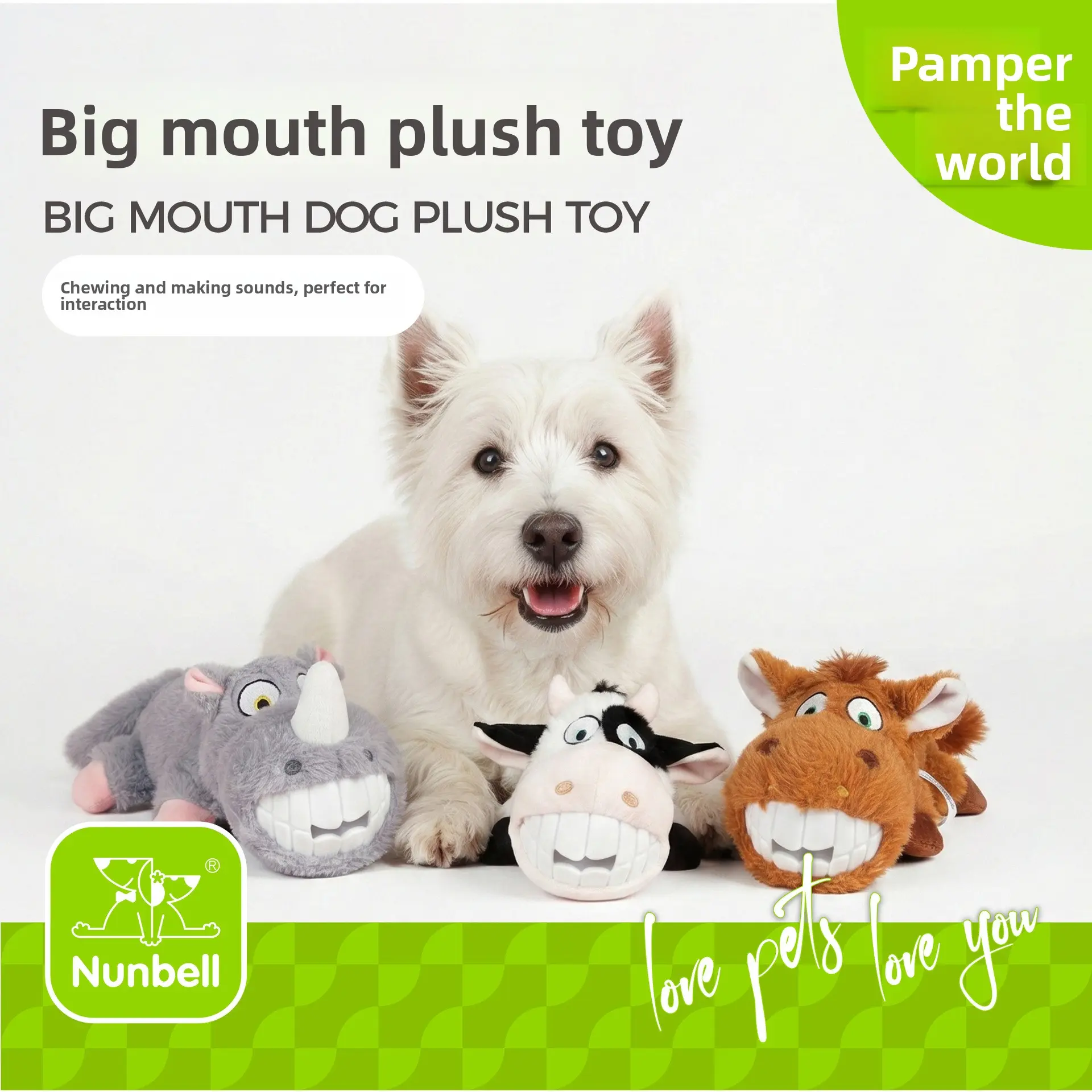 Nunbell small and medium-sized dog food-hiding plush toy, self-entertaining, durable, chewable, and sound-making toy for pets