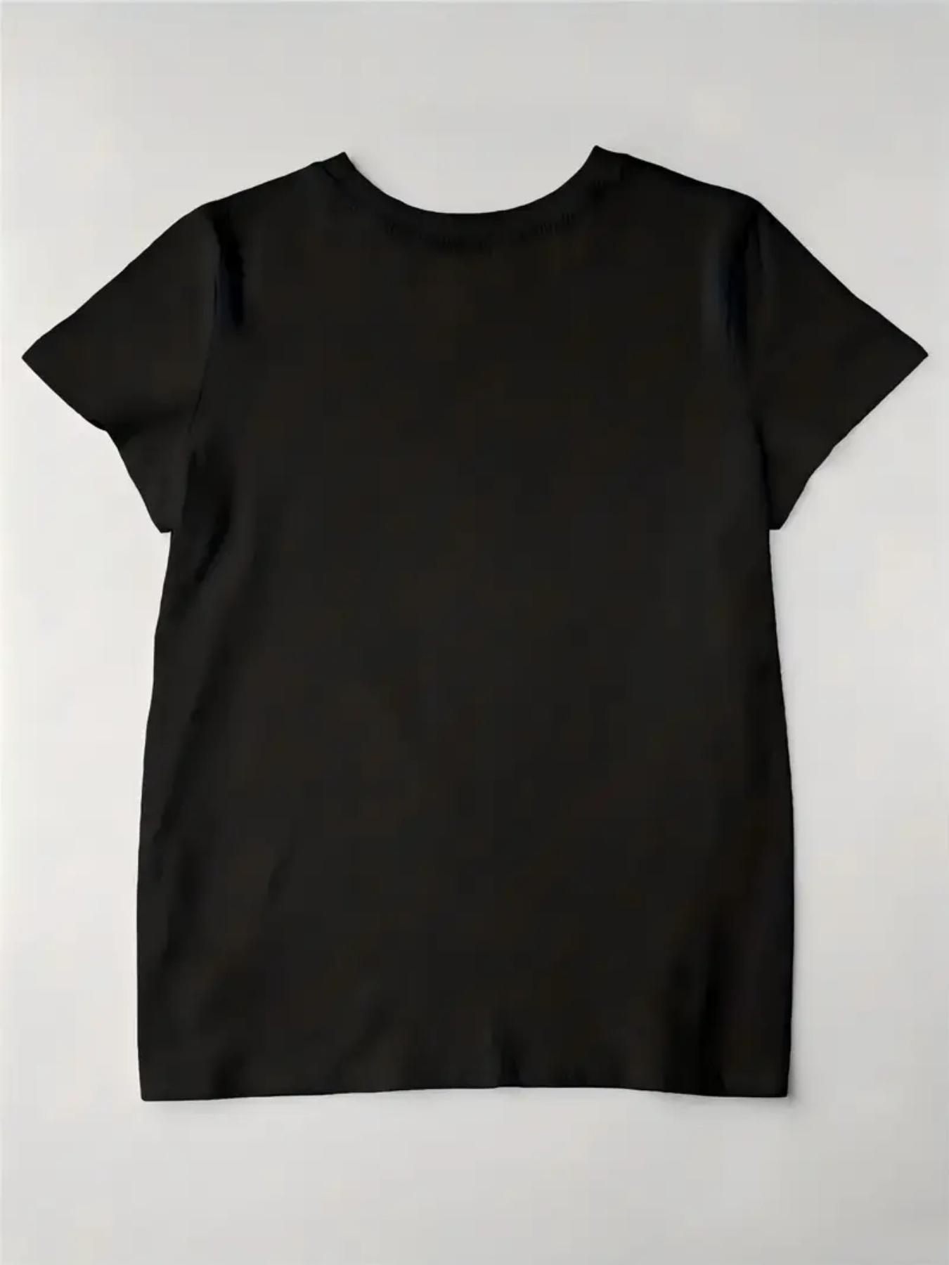 Plus Size - Women'S Plus Size T-Shirt | Casual Short Sleeved Round Neck Top, Medium Stretch Fabric, Machine Washable, Comfortable Fit for All Seasons, Unique 2D Flat Print